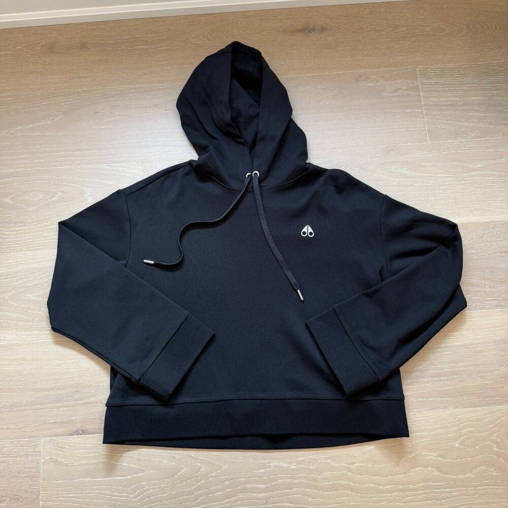 Moose Knuckles Iconic Black Hoodie in Size M